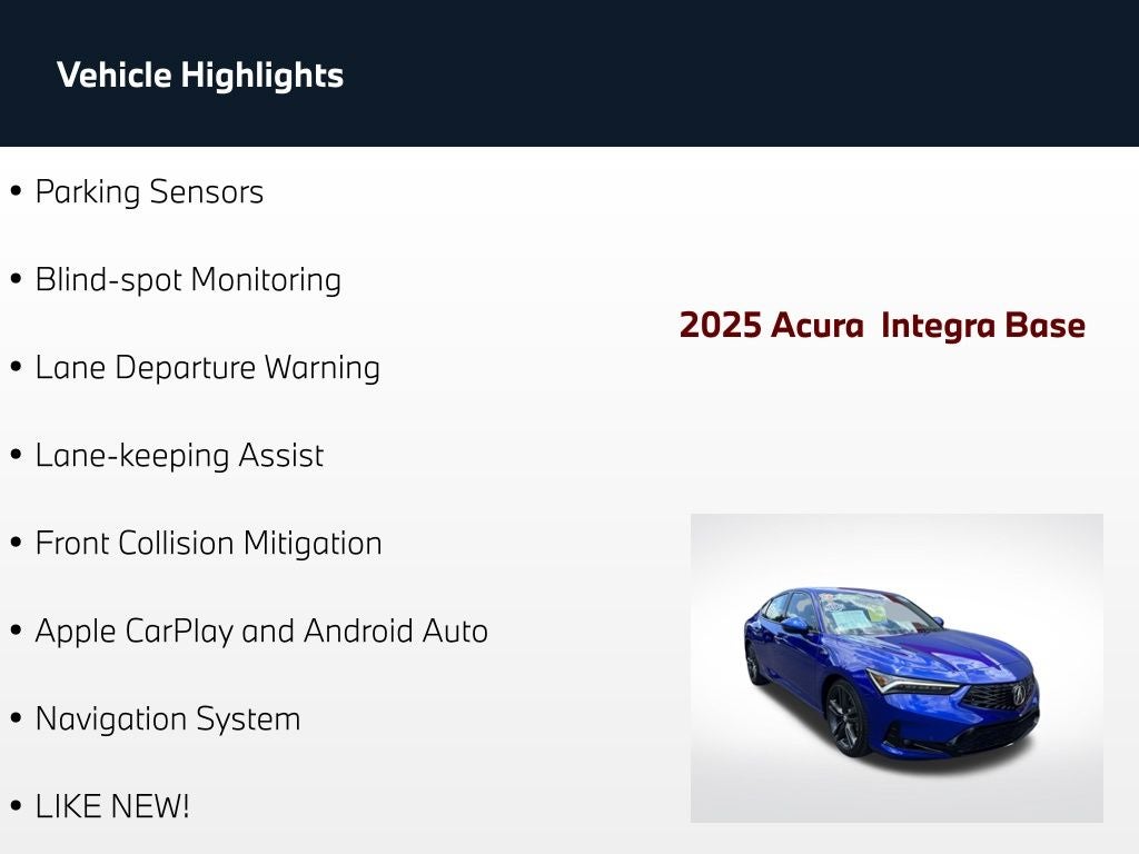 2025 Acura Integra A-Spec Tech Package
