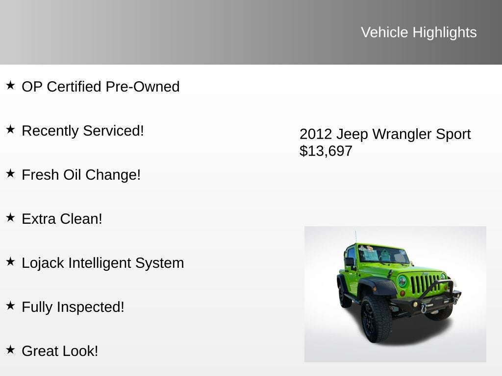 2012 Jeep Wrangler Sport