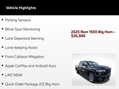 2025 RAM 1500 Big Horn/Lone Star
