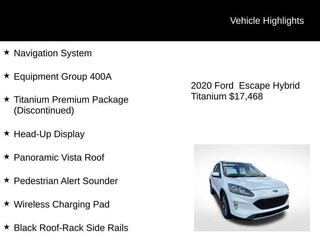 2020 Ford Escape Titanium Hybrid