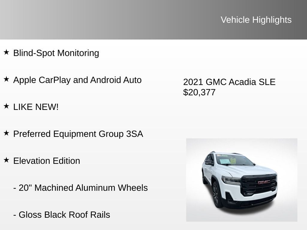 2021 GMC Acadia SLE
