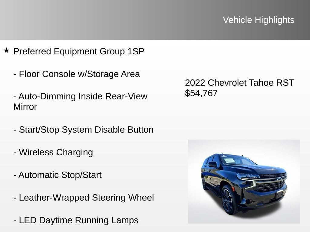 2022 Chevrolet Tahoe RST
