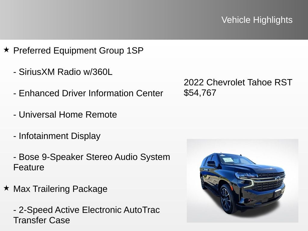 2022 Chevrolet Tahoe RST