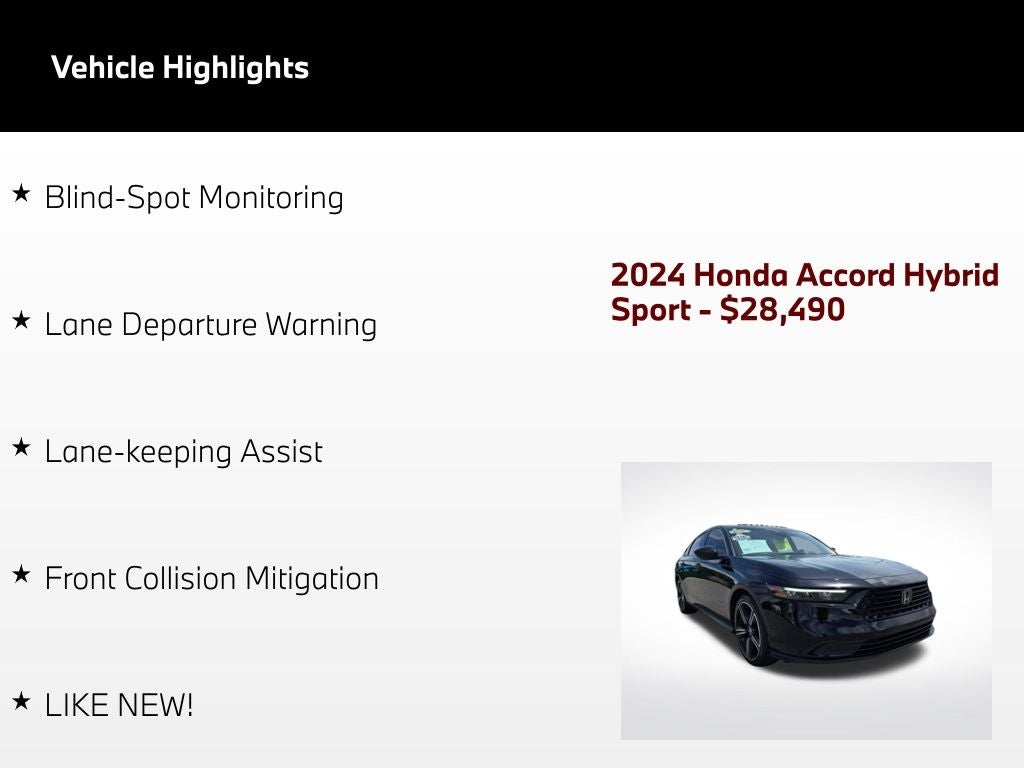 2024 Honda Accord Hybrid Sport
