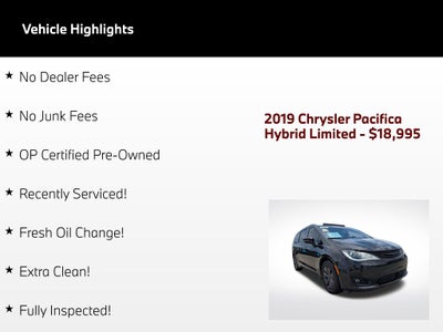 2019 Chrysler Pacifica Hybrid Limited