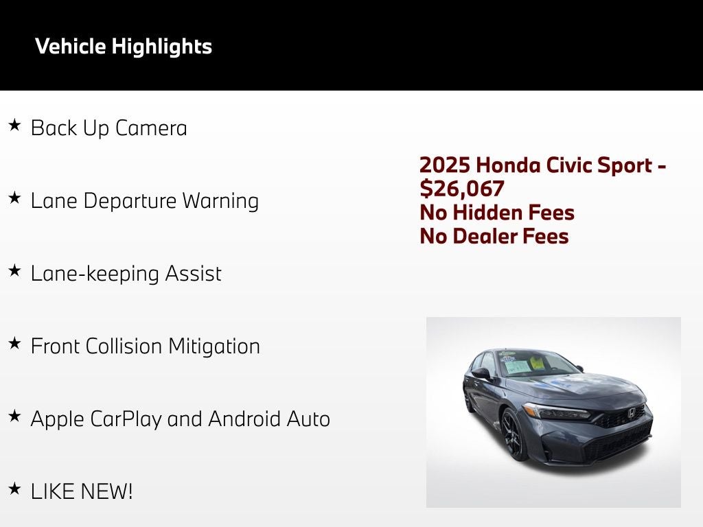 2025 Honda Civic Sport