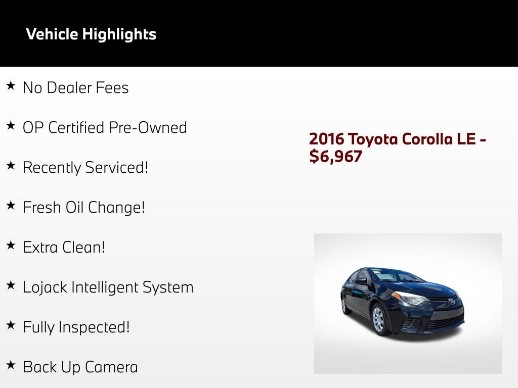 2016 Toyota Corolla LE