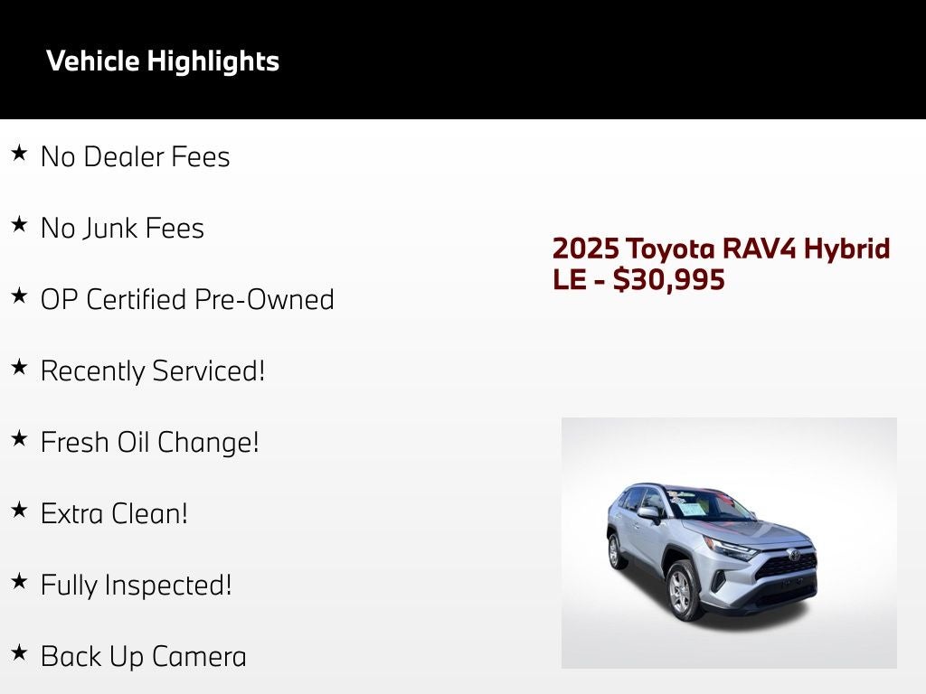 2025 Toyota RAV4 Hybrid LE