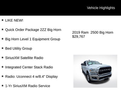 2019 RAM 2500 Big Horn