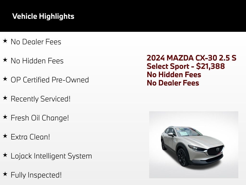 2024 Mazda Mazda CX-30 2.5 S Select Sport