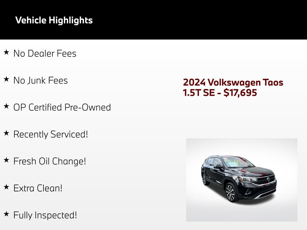 2024 Volkswagen Taos 1.5T SE