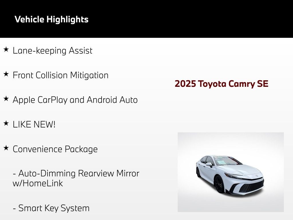 2025 Toyota Camry SE