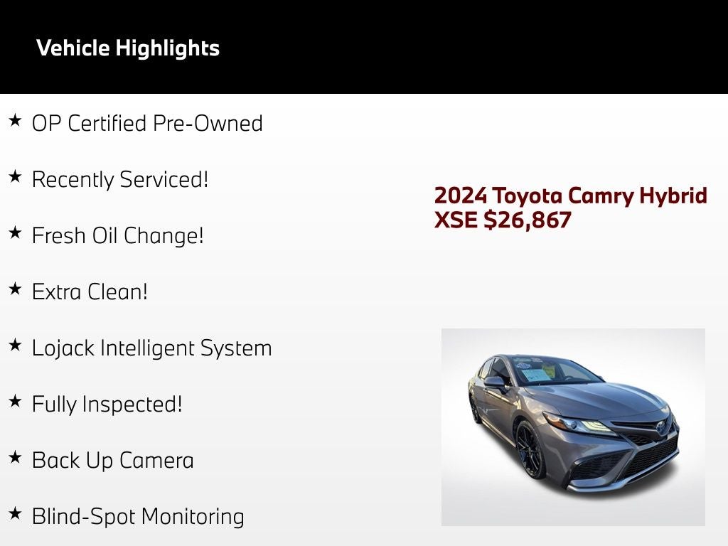 2024 Toyota Camry Hybrid XSE