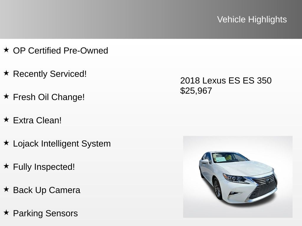 2018 Lexus ES 350