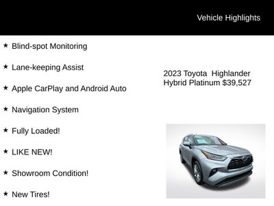 2023 Toyota Highlander Hybrid Platinum