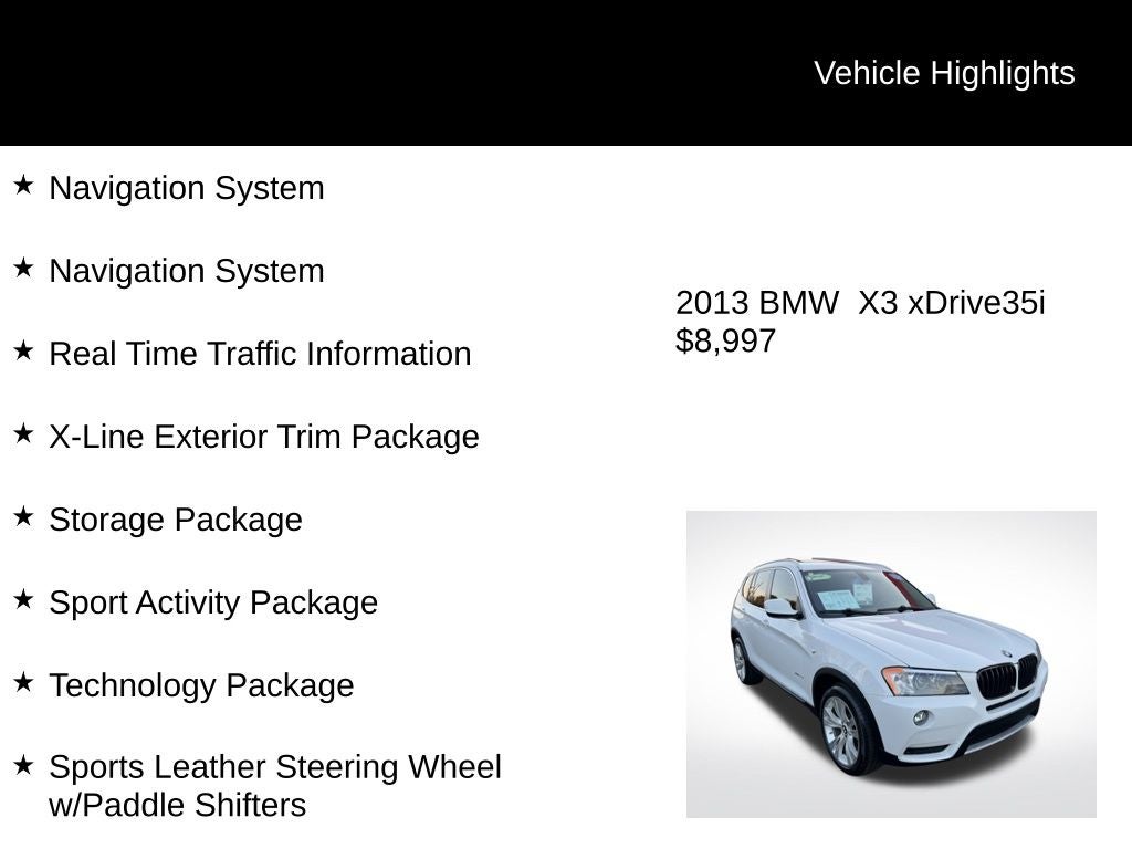 2013 BMW X3 xDrive35i