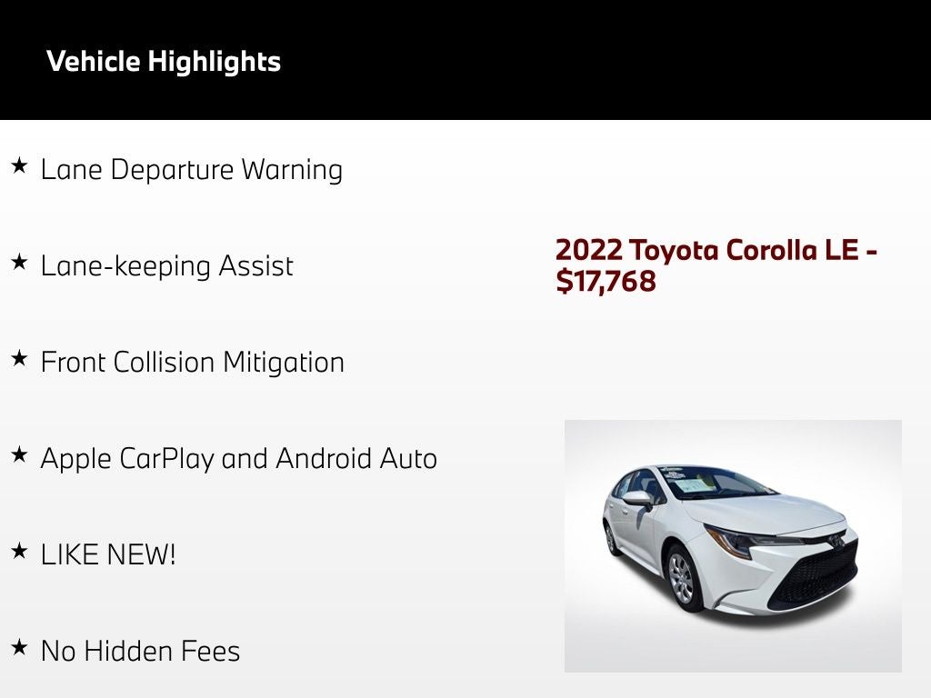 2022 Toyota Corolla LE