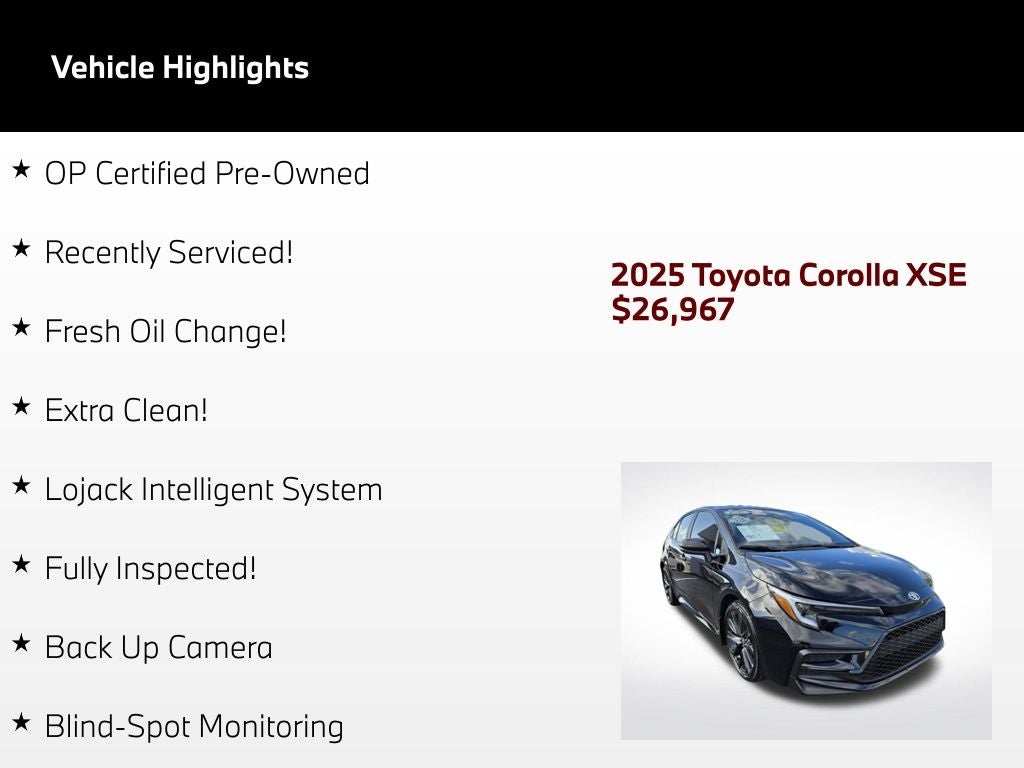 2025 Toyota Corolla XSE