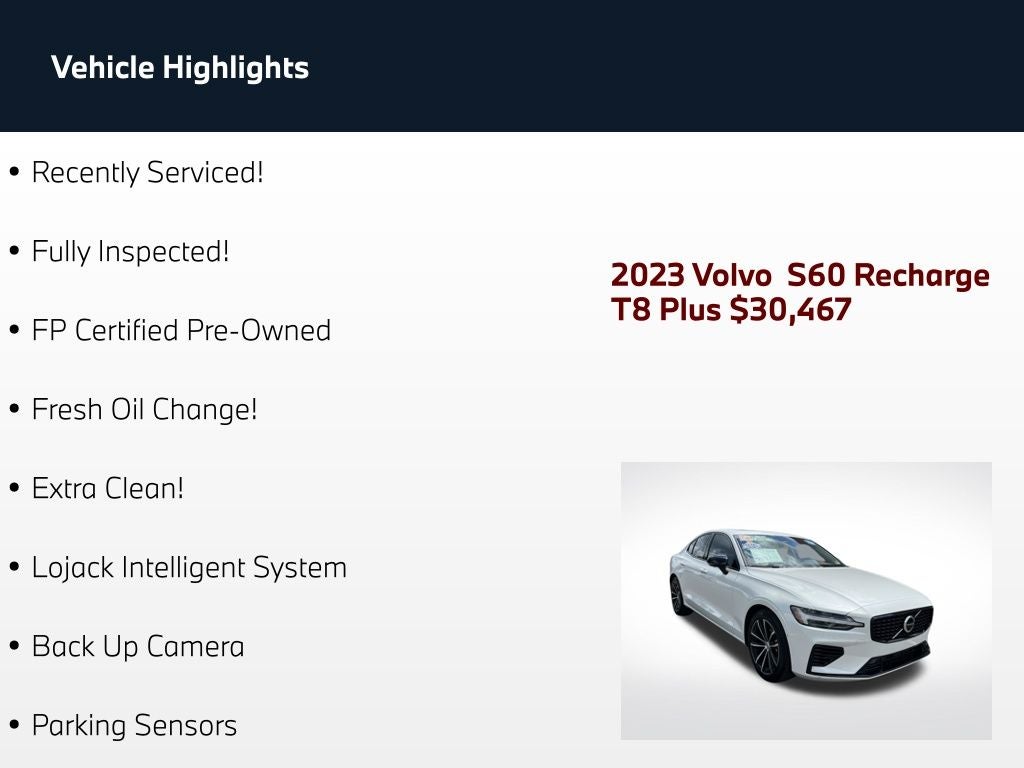 2023 Volvo S60 Recharge Plug-In Hybrid T8 Plus Dark Theme