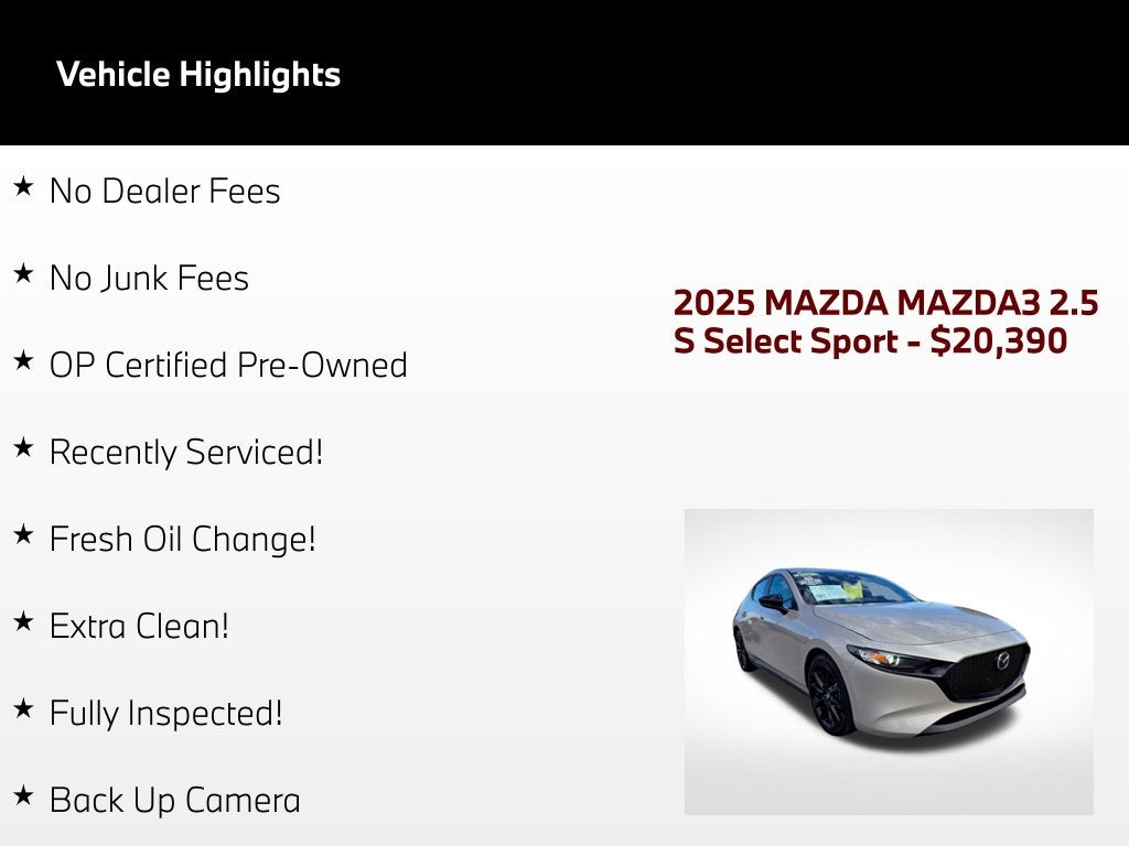 2025 Mazda Mazda3 2.5 S Select Sport