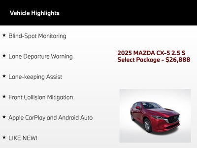 2025 Mazda Mazda CX-5 2.5 S Select Package
