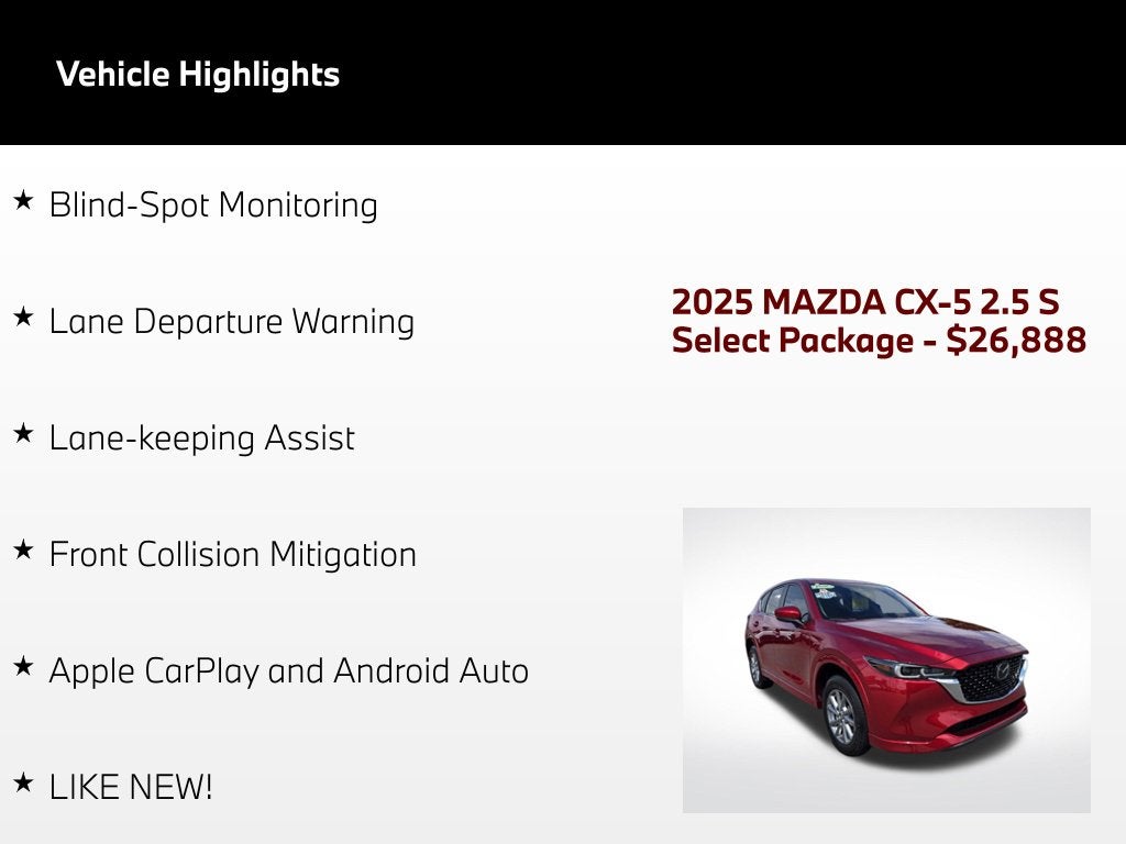 2025 Mazda Mazda CX-5 2.5 S Select Package
