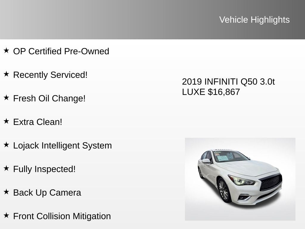 2019 INFINITI Q50 3.0t LUXE