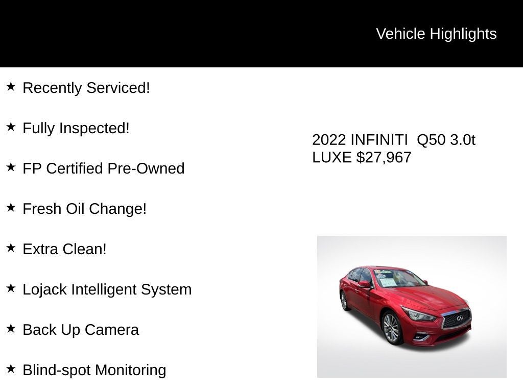 2022 INFINITI Q50 LUXE