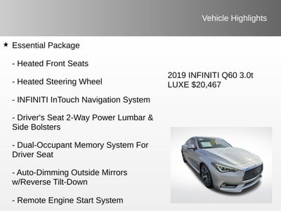 2019 INFINITI Q60 3.0t LUXE