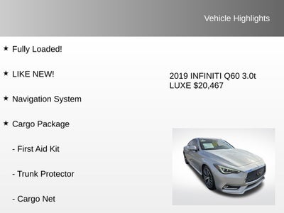 2019 INFINITI Q60 3.0t LUXE