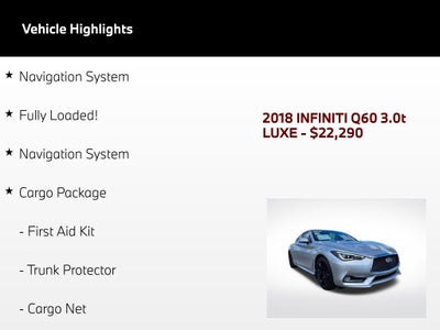 2018 INFINITI Q60 3.0t LUXE