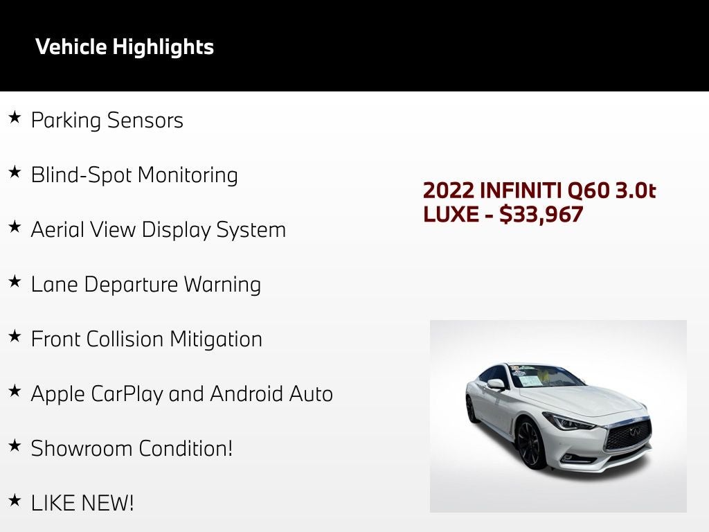 2022 INFINITI Q60 LUXE