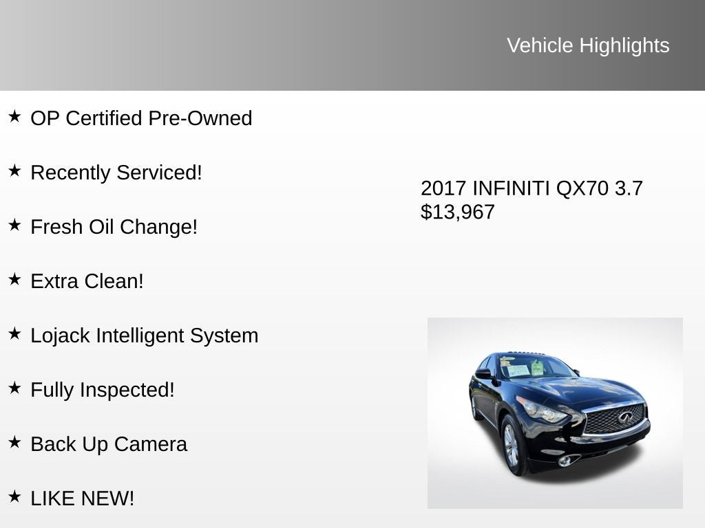 2017 INFINITI QX70 Base