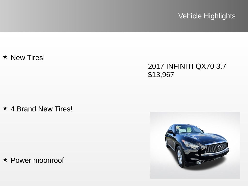 2017 INFINITI QX70 Base
