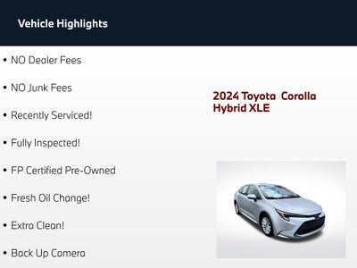 2024 Toyota Corolla Hybrid XLE