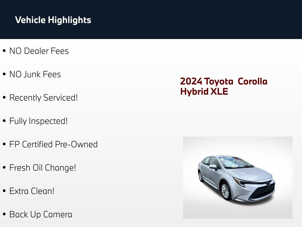 2024 Toyota Corolla Hybrid XLE