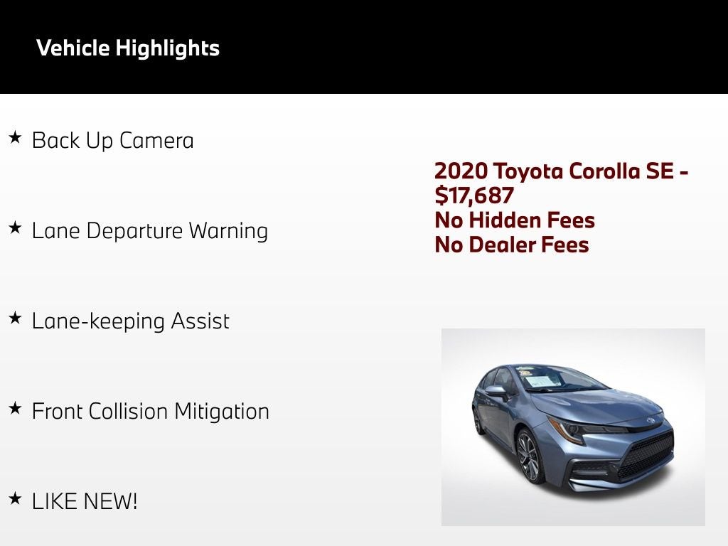2020 Toyota Corolla SE