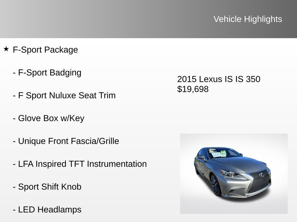 2015 Lexus IS 350 F-Sport