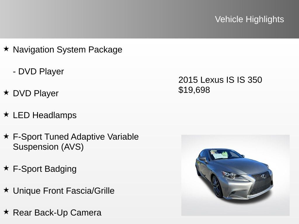 2015 Lexus IS 350 F-Sport