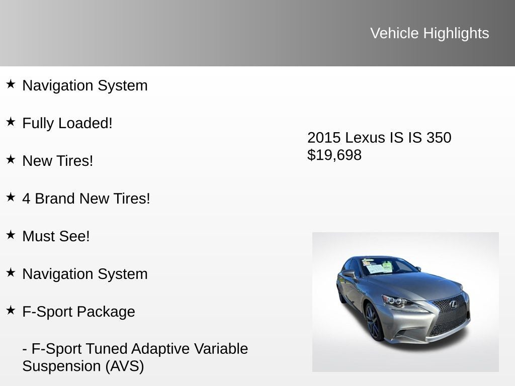 2015 Lexus IS 350 F-Sport