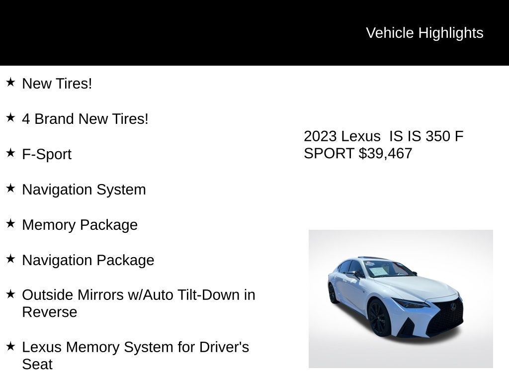 2023 Lexus IS 350 F SPORT