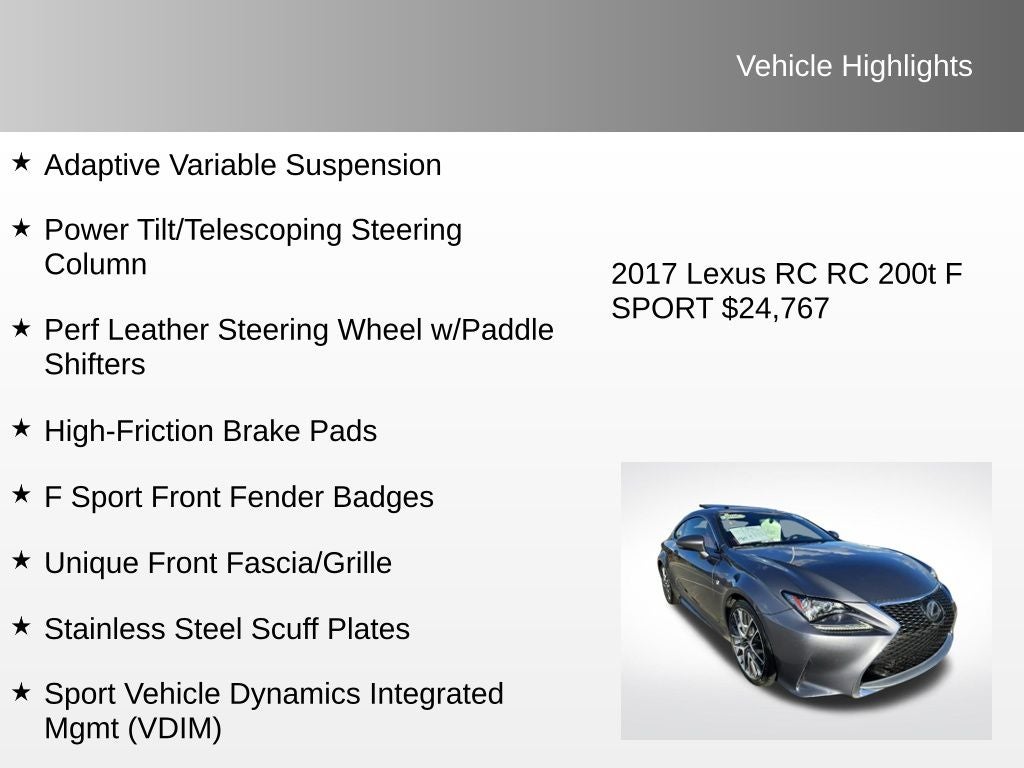 2017 Lexus RC 200t F-Sport