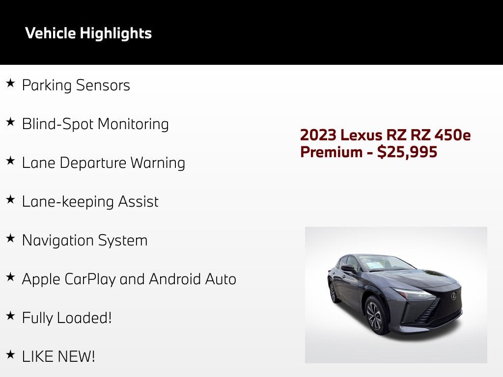2023 Lexus RZ 450e Premium