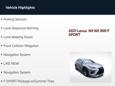 2021 Lexus NX 300 F Sport