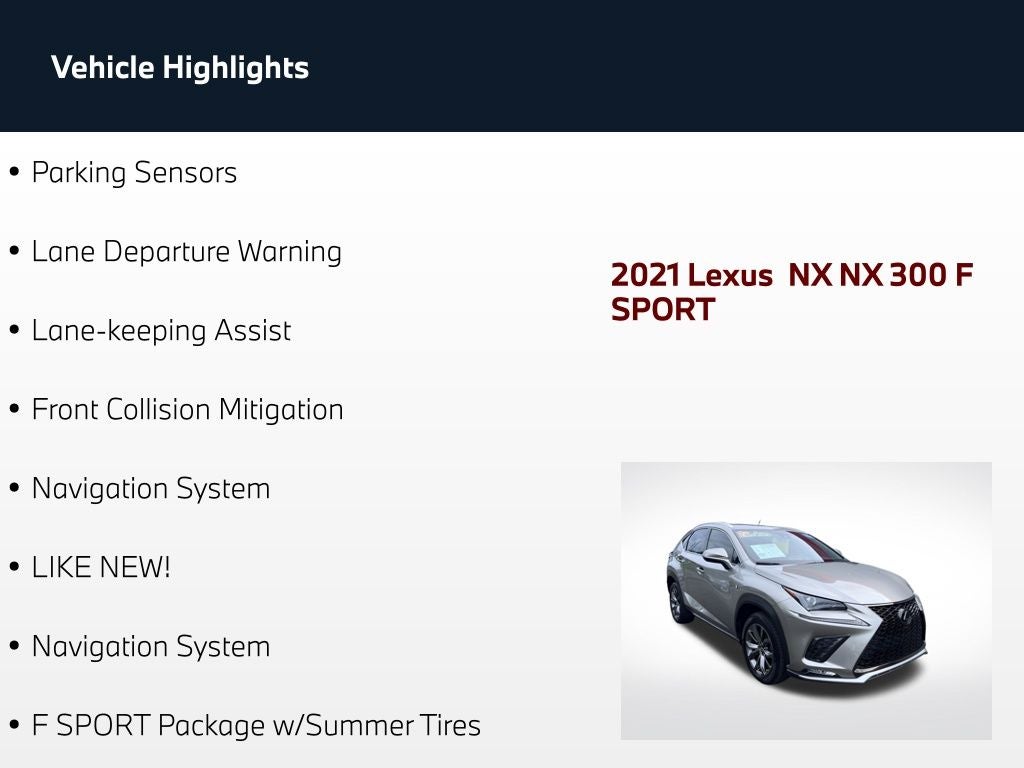 2021 Lexus NX 300 F Sport
