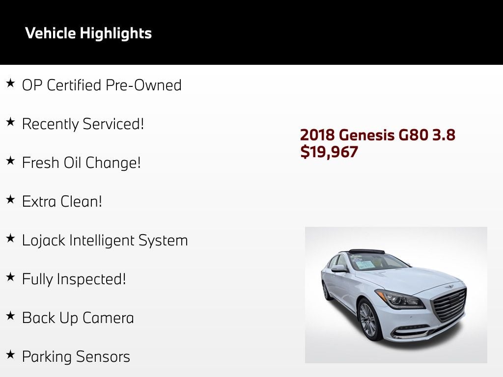 2018 Genesis G80 3.8 Premium