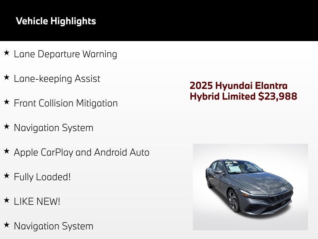 2025 Hyundai Elantra Hybrid Limited