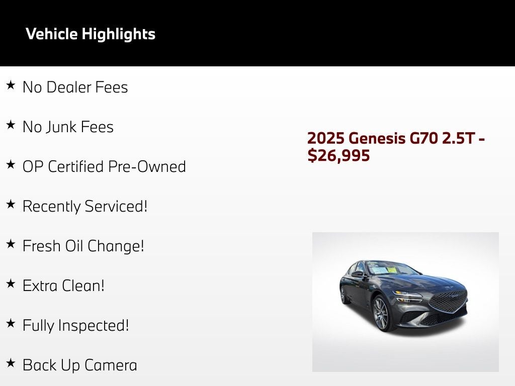 2025 Genesis G70 2.5T