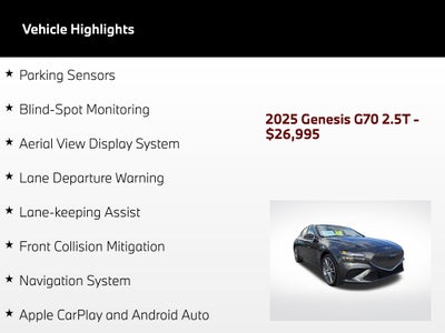 2025 Genesis G70 2.5T