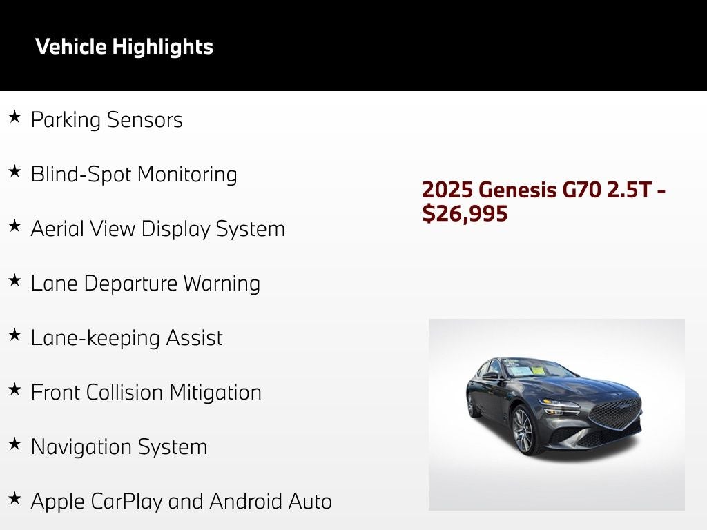 2025 Genesis G70 2.5T